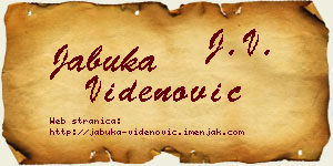 Jabuka Videnović vizit kartica